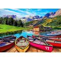 Boat Parked By The Lake - 5000 Piece Wooden Puzzle - Puzzle Games Home Decor Jigsaw