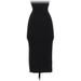 Eva Mendes by New York & Company Casual Dress - Midi Strapless Sleeveless: Black Print Dresses - Women's Size X-Small