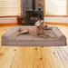 Archie & Oscar™ Estella Plush & Suede Cooling Gel Top Sofa Dog Bed Metal in Brown | Jumbo Plus (53" W x 40" D x 9.5" H) | Wayfair