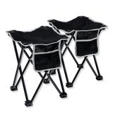 Arlmont & Co. Quashan Folding Camping Stool 13.8 H x 12.0 W x 12.0 D in Metal in Black | 13.8" H X 12" W X 12" D | Wayfair