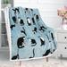 Tirrinia Cute Wonder Cat Throw Blanket, Throw Size 50" x 60", Bedding Fleece Reversible Blanket Polyester/Sherpa in Blue | 60 H x 50 W in | Wayfair