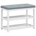 Latitude Run® Shoe Storage Bench Wood/Manufactured Wood in Gray/White | 24 H x 31 W x 16 D in | Wayfair EABDC9CF06F540AF82BBD097E54BB8BC