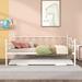 Red Barrel Studio® Bellavia Full Size Metal Daybed w/ Twin Size Adjustable Trundle Metal in White | 36.6 H x 56.4 W x 79 D in | Wayfair