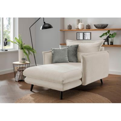 Loveseat INOSIGN "Lazio", weiß, B:111cm H:101cm T:167cm, 90% Polyester, 5% Nylon, 5% Rayon, Sessel, moderner Sessel mit einer bequemen Polsterung, 2 Stk. Zierkissen Image