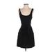 Donna Karan New York Casual Dress - Mini Scoop Neck Sleeveless: Black Solid Dresses - Women's Size P