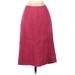 Yves Saint Laurent Casual Midi Skirt Calf Length: Pink Print Bottoms - Women's Size 27