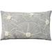 "Mina Victory Cover Embroidered Flowers Grey Pillow Covers 14"" x 24"" - Nourison 798019012953"