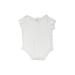 First Impressions Short Sleeve Onesie: White Bottoms - Size 6-9 Month