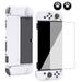 Fashion Accessories Flip Cover Shell Joy-Con Shell Case OLED Protective Case Hard Shell Protective Cover Glass Screen Protector For Nintendo Switch WHITE