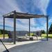 Gray 13x10 ft Patio Pergola with Retractable Canopy, Aluminum Frame