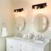 Rustic Farmhouse Brown Metal 3/4-Lighs Bathroom Vanity Lights Glass Wall Sconces