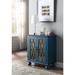 Blue Transitional Style 28" Console Table with 2 Clear Glass Doors with 1 Shelf Inside, Assembled