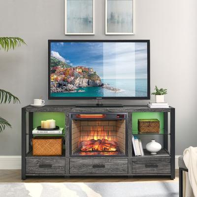 23 inch Infrared Quartz Heater Fireplace Woodlog Version with Brick