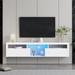 Modern Simple TV Cabinet with 2 Storage Cabinet,TV Stand with LED Lights, 16 Kinds of Monochrome and 4 Kinds of Color Change
