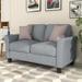 Gray Linen Upholstered Loveseat Sofa for Cozy Movie Nights