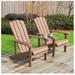 Set of 2 Patio Adirondack Chair Lounger Brown