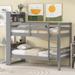 Solid Wood Twin Bunk Bed with Bookcase Headboard & Convertible Option