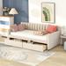 Twin Size Upholstered daybed with Drawers, Wood Slat Support