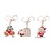 Set of 3 Multi Color Enamelled Keychain Key Ring for Women Holder - Medium