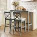 3-Piece Wood Counter Height Dining Table Set with 2 Chairs