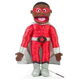 25 Superhero Boy Black Full Body Ventriloquist Style Puppet