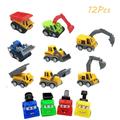 CHUANK Kids Construction Car Toys for 2 3 4 Year Old 12PCS Simulation Dream Building Team Engineering Vehicle Elements Pull Back Freewheeling Children s Toy Car Set (Engineering Vehicle*8)