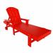Laguna Adirondack Poly Reclining Chaise Lounge With Arms & Wheels Red