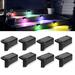 Solar Deck Lights Fence Post Solar Lights for Patio Pool Stairs Step and Pathway Weatherproof LED Deck Lights Solar Powered Outdoor Lights Black Shell-Colorful light 8PCS