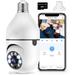 Light Bulb Camera Indoor& outdoor Light Bulb Security Camera 2.4G/ 5GHz Surveillance Dome Camera with Night Vision Motion Detection and Phone APP Nanny Cam for Home and Office +32GB