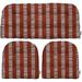 Indoor Outdoor 3 Piece Tufted Wicker Cushion Set Choose Size Color (Large Farrow Red Stripe)