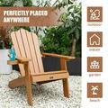 Dcenta TALE Adirondack Chair Backyard Furniture Painted Seating with Cup Holder All-Weather and Fade-Resistant Wood for Lawn Patio Deck Garden Porch Lawn Furniture Chairs Brown