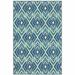 HomeRoots 6 x 9 ft. Navy Geometric Stain Resistant Indoor & Outdoor Rectangle Area Rug - Blue and Ivory - 6 x 9 ft.