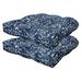 Boheme Indigo Contoured Tufted Seat Cushion: Recycled Fiberfill Weather Resistant Comfortable And Stylish Pack Of 2 Patio Cushions: 19.5 W X 18.5 D X 4 T