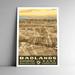 Badlands National Park Vintage Travel Poster / Postcard WPA Style Retro