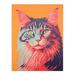 Maine Coon Cat Screen Print Risograph Artwork Spot Block Colour Duotone Retro Riso Interior Design Large Wall Art Poster Print Thick Paper 18X24 Inch