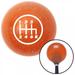 American Shifter White 6 Speed Shift Pattern - 6RDR Orange Metal Flake Shift Knob with M16 x 1.5 Insert