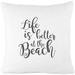 Bonnie Jeans Homestead Prints Farmhouse Throw Pillow - Life is Better at The Beach - Summer Pillow Cover - Home Decor (White 20x20) Cotton Linen Couch Throw Home Decorations