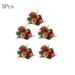 5PCS Xmas Decor Floral Arrangement Red Berry Picks Evergreen Wreath Picks & Pine Branches Artificial for Christmas Crafts & Winter Berries Spray Holly Wire Stem Pick Holiday Decorations