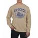 Men's Uscape Apparel Cream Air Force Falcons Pigment Dyed Fleece Crew Neck Sweatshirt