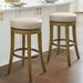 Aiken Backless Swivel Bar & Counter Stool - Bar Height (29-3/4"H Seat), Harvest, Harvest/Marbled Dove Gray/Bar Height - Grandin Road