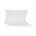 IOMI Mens 6 pack non elastic diabetic socks with hand linked toe seams - White Cotton - Size UK 6-11