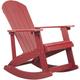 Beliani - Traditional Garden Lounge Rocking Chair Slatted Design Indoor Outdoor Red Adirondack - Red