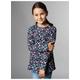 Longsleeve TRIGEMA "TRIGEMA Langarmshirt mit farbenfrohem Blumen-Muster" Gr. 116, blau (navy) Kinder Shirts Tops