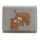 Mala Leather Soft Leather Highland Cow Mother & Daughter Ladies Small Trifold RFID Purse (Grey)