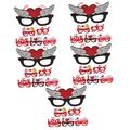 Gadpiparty 30 Pcs Valentine Glasses Heart Shaped Glasses Party Eyeglasses for Adults Heart Wings Sunglasses Kids Cute Bridal Sunglasses Photo Booth Props Plastic Christmas Glasses Frame Bride