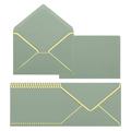 PATIKIL 200 Pack 5 x 7 Envelopes with Gold Border Christmas Envelopes for A7 Cards V Flap Envelopes for Office Wedding Gift Cards, Invitations, Photos, Graduation (Sage Green)