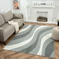 Rugs and More Swirl Rug, Large Living Room Rug in Trending Colours - Hand Tufted & Carved Design - Easy to Care for - Perfect for High Traffic Areas (Natural, 120x170cm)