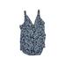 Beach Bump By Motherhood Swimsuit Top Blue V-Neck Swimwear - Women's Size Large Maternity