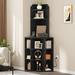 The Twillery Co.® Darley 26.2" W Wood Corner Bookcase w/ Charging & Compartments Wood in Black/Brown | 63.4 H x 26.2 W x 18.31 D in | Wayfair