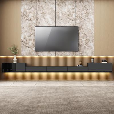 Large Floating TV Stand Wood Entertainment Cabinet for Home and Office - 110.2INCH